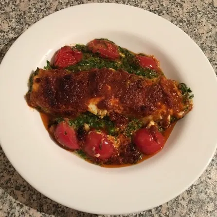 Bild von Lachsfilets mit Pesto