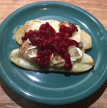 Bild von Camembert-Schnitzel auf Birne