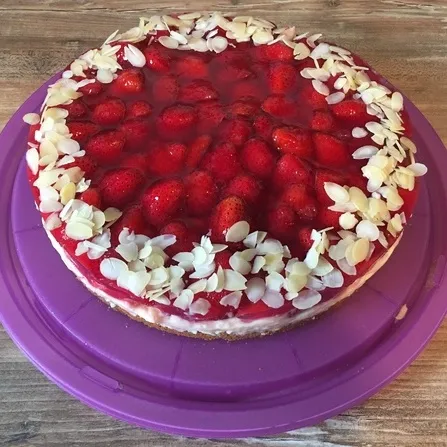 Bild von Erdbeerkuchen mit Vanillepudding